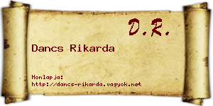 Dancs Rikarda névjegykártya
