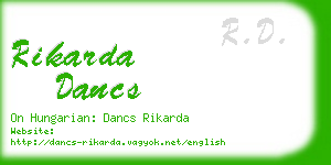 rikarda dancs business card